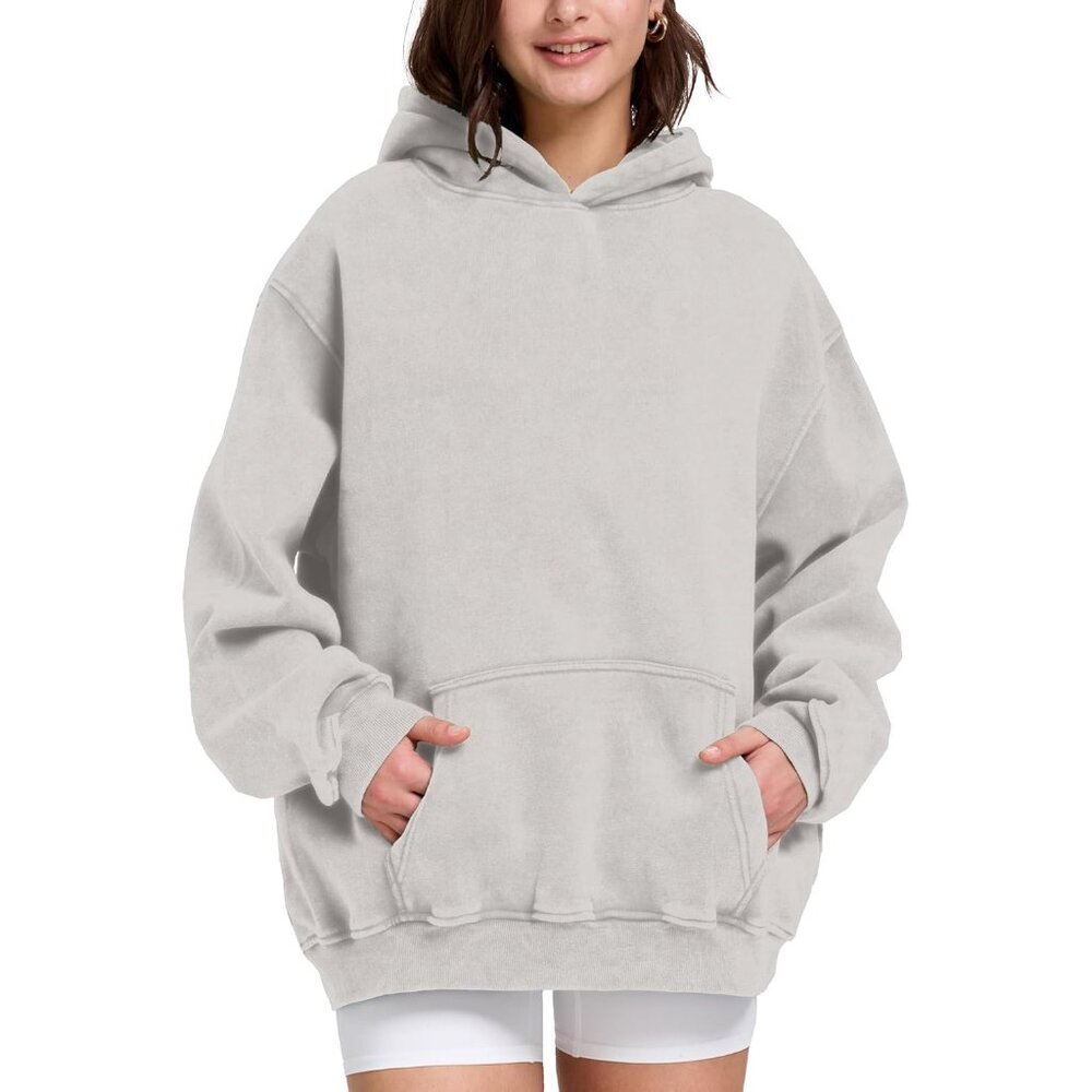 Oversized Hoodie Sweatshirt Women Men Heavyweight Fleece Vintage Pullover - Picture 2 of 6